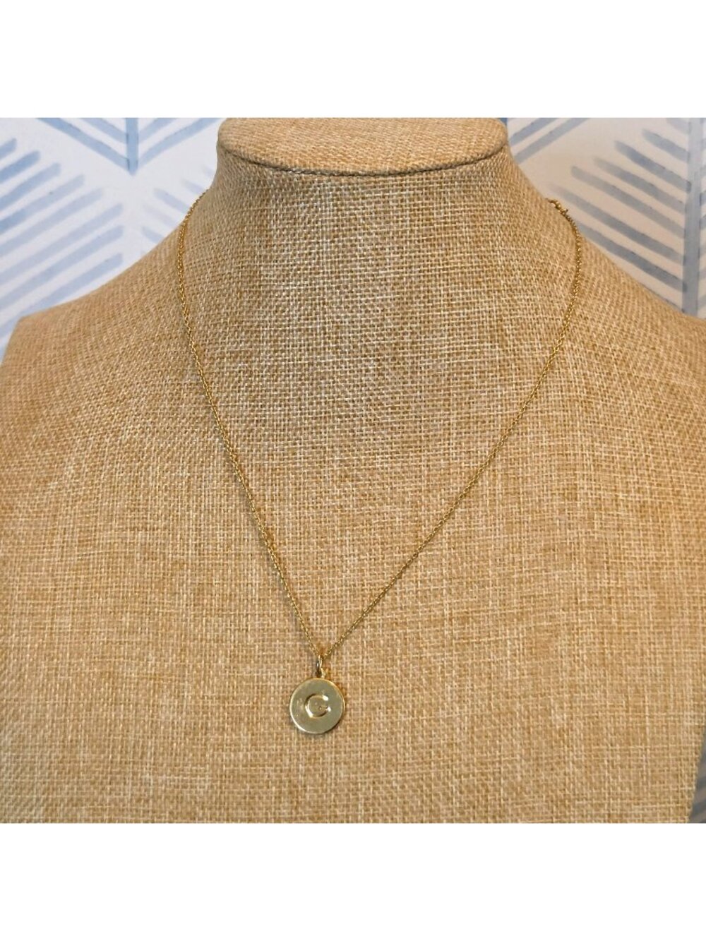 Kate Spade New York Initial G Gold Tone Disc Pendant Necklace
